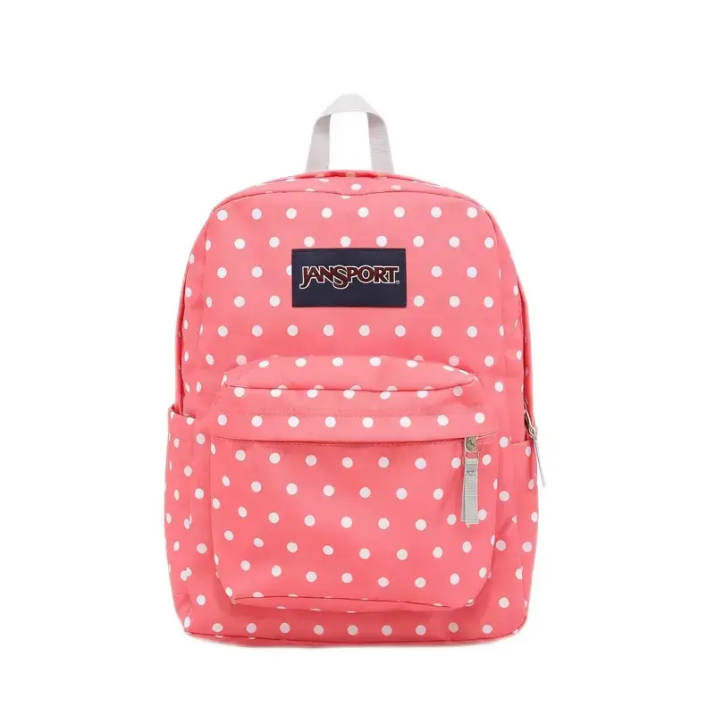 Sweet Pink White Polka Dot JanSport Backpack Girly Aesthetic Large Capacity Student School Backpack