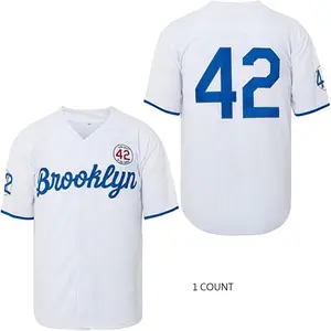 Men's Black Legend 42 Button Down Jersey 90s Hip Hop Baseball Jersey Stitched Husband Halloween gift Breathable retro style