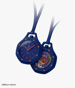 2026 New Arrival Collab Watch Midnight Blue Two-Sided Charm Watch – Dark Blue Pendant Necklace Watch, Fashion Accessory, Trendy Unisex Gift
