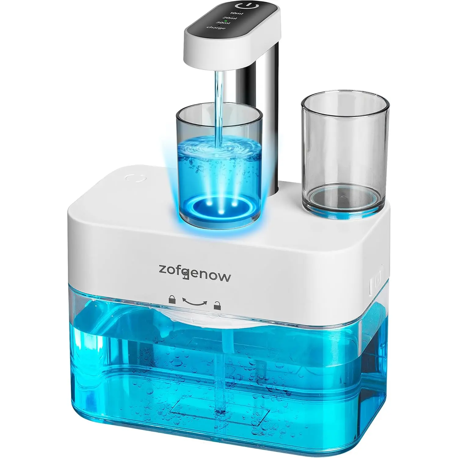 Upgraded Automatic Mouthwash Dispenser for Bathroom,Bathroom Accessories 17.6 FlOz Dispensers with Magnetic Cups,Adjustable Dispensing Levels, Suitable for All Age Groups,White