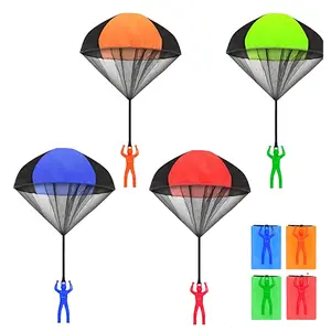 Parachute Toy: Tangle-Free Throwing Parachute for Kids, Outdoor Children's Toy, Stress Relief, No Battery or Assembly Required (Set of 4)