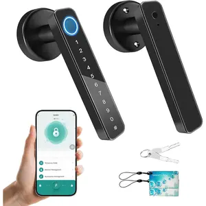 Fingerprint Door Lock  Biometric Door Knob Keyless Entry Door Lock One-Touch Lock & Unlock  Touchscreen Lock with Handle for Front Door Bedroom Hotel Office Apartment