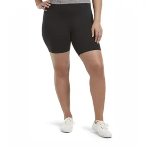 HUE womens High Waist Blackout Cotton Bike Shorts, Assorted Hosiery, Black,