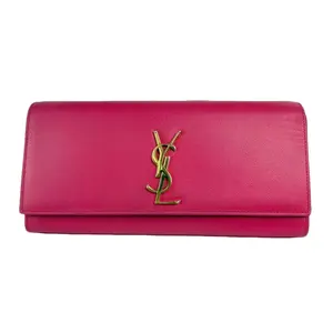 Pre-owned Yves Saint Laurent Leather Clutches & Wristlets Pink Classic Monogram Clutch