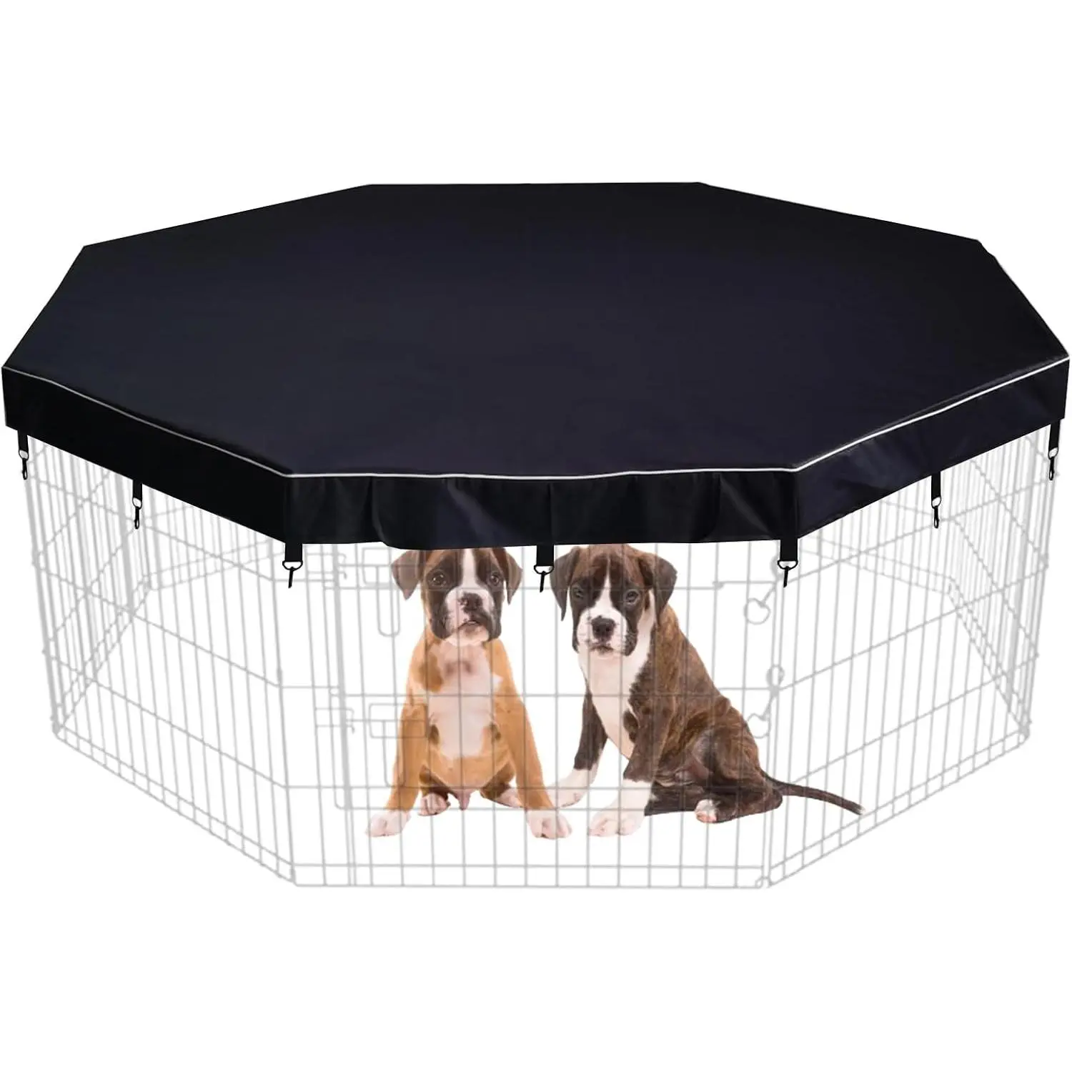 Dog Playpen Cover Sun/Rain Proof Top,Provide Shade and Security for Indoor and Outdoor,Dog Pen Cover Fits All 24 Inch 8 Panels Pet Playpen (Playpen not Include)