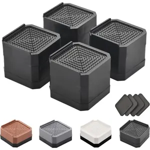 Heavy-Duty Rectangular Adjustable Bed Risers Furniture Risers, Lift to 3 inches and 4.3 inches for Desk Sofa Chair Legs Refrigerator Washing Machine, Support up to 4000 pounds