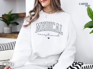 Medical Receptionist T-Shirt, Sweatshirt & Hoodie - Hospital Front Desk Crewneck, Coworker Appreciation Gift, Patient Registrar Outfit