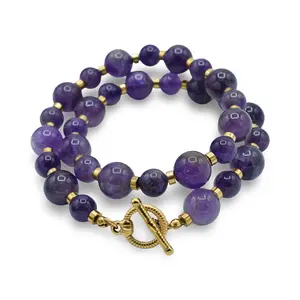Amethyst Necklace - Perfect for Casual & Formal Occasions Elegant Jewelry Stainless Steel