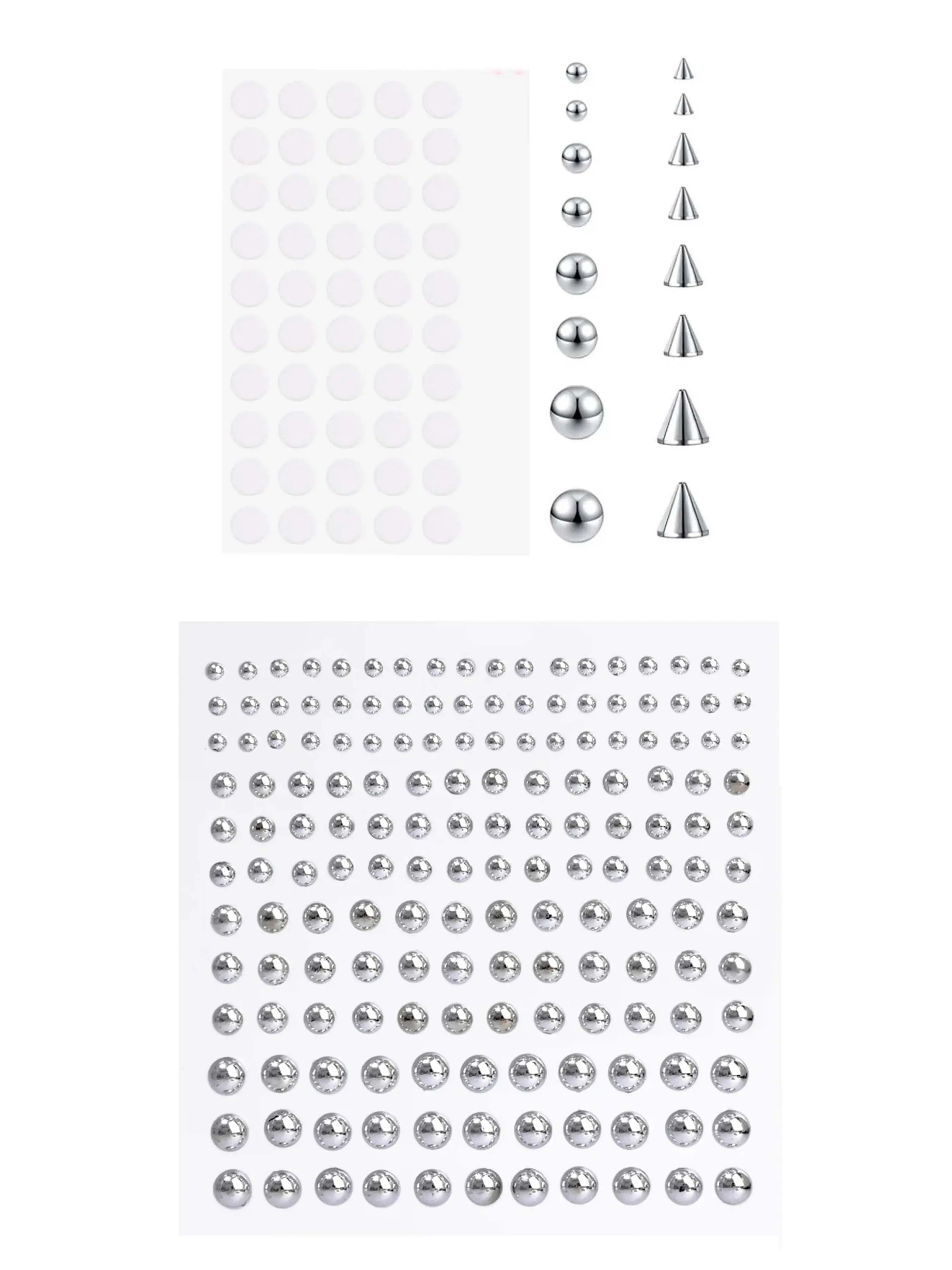 Self Adhesive Fake Lip Eyebrow Stickers Non Piercing Nose Ring Stickers Belly Button Nails Reusable Body Earring Studs Stickers