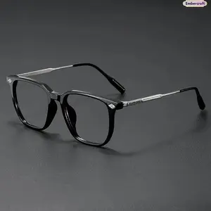 TR90 Blue Light Blocking Square Frame Glasses, Ultra Lightweight Computer Eyewear for Men & Women, Comfortable Anti Eyestrain Screen Glasses for Office, Gaming, Reading & Daily Wear