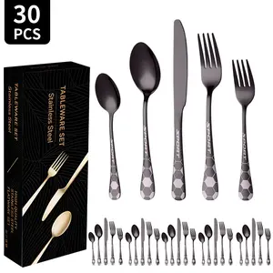 Football Theme Tableware Set, Cutlery, 20-60pcs, Matte/glossy Finish, Scratch-Resistant, Corrosion-Proof, Ideal for Home Use, Gifts, Parties