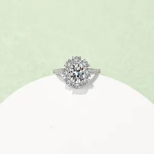 2ct Allover Goose Egg Flower Ring - Sparkling Multi-Gem Sterling Silver Jewelry for Women