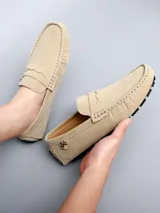 Men's Casual Solid Color Slip on PU Leather Loafers, Business Style Soft Sole Shoes for Work Office, Fashionable Shoes for Daily Wear, Boy