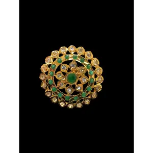 DJR88 Nia cz polki   ring - green ( READY TO SHIP)