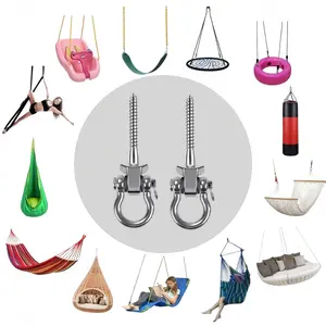 2 Pack Swing Hanger with Bearing Swivel 1500LB Capacity Stainless Steel Ceiling Mount Bracket Hanging Kit for Aerial Silks, Swings, Hammocks, Hanging Chair, Aerial Hoop, Heavy Bag, Yoga Swing