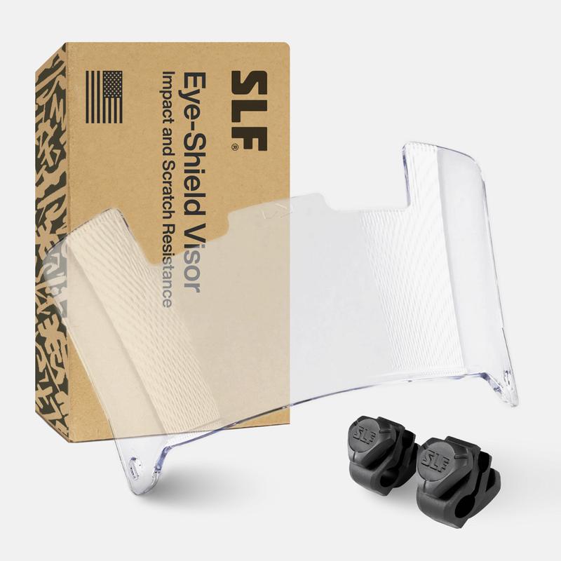 SLEEFS Clear Helmet Eye-Shield Visor with Scratch Resistant Polycarbonate Universal Clips UVA/UVB Protection for Football Protective Gear