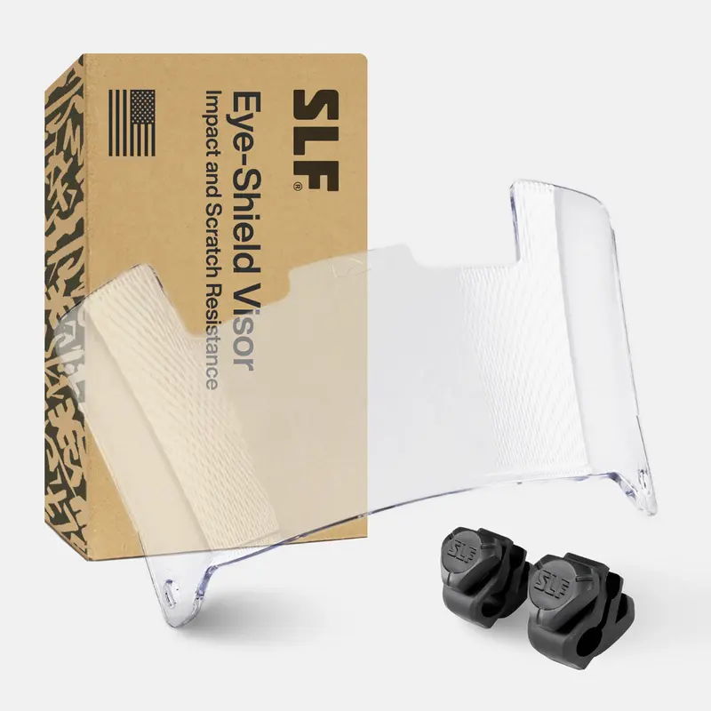 SLEEFS Clear Helmet Eye-Shield Visor with Scratch Resistant Polycarbonate Universal Clips UVA/UVB Protection for Football Protective Gear