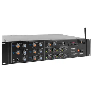 8-Channel Bluetooth Amplifier 4000W Multi-Zone Mixer with USB/AUX – Rack-Mountable Sound Mixer Audio System with Microphone Talk-Over - Wireless Audio Streaming for Stage, Studio & Home