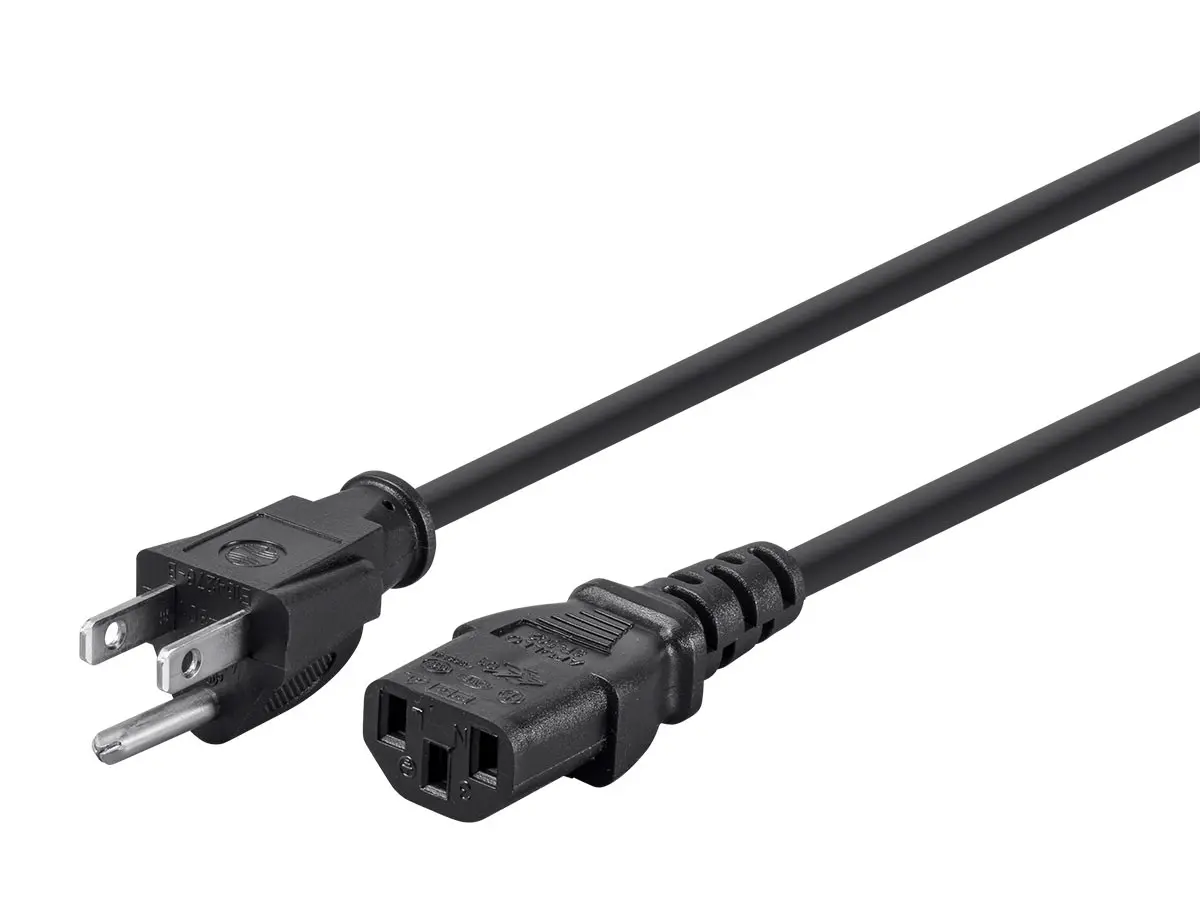 Monoprice 5282 1 ft. 16AWG Power Cord Cable with 3 Conductor PC Power Connector Socket