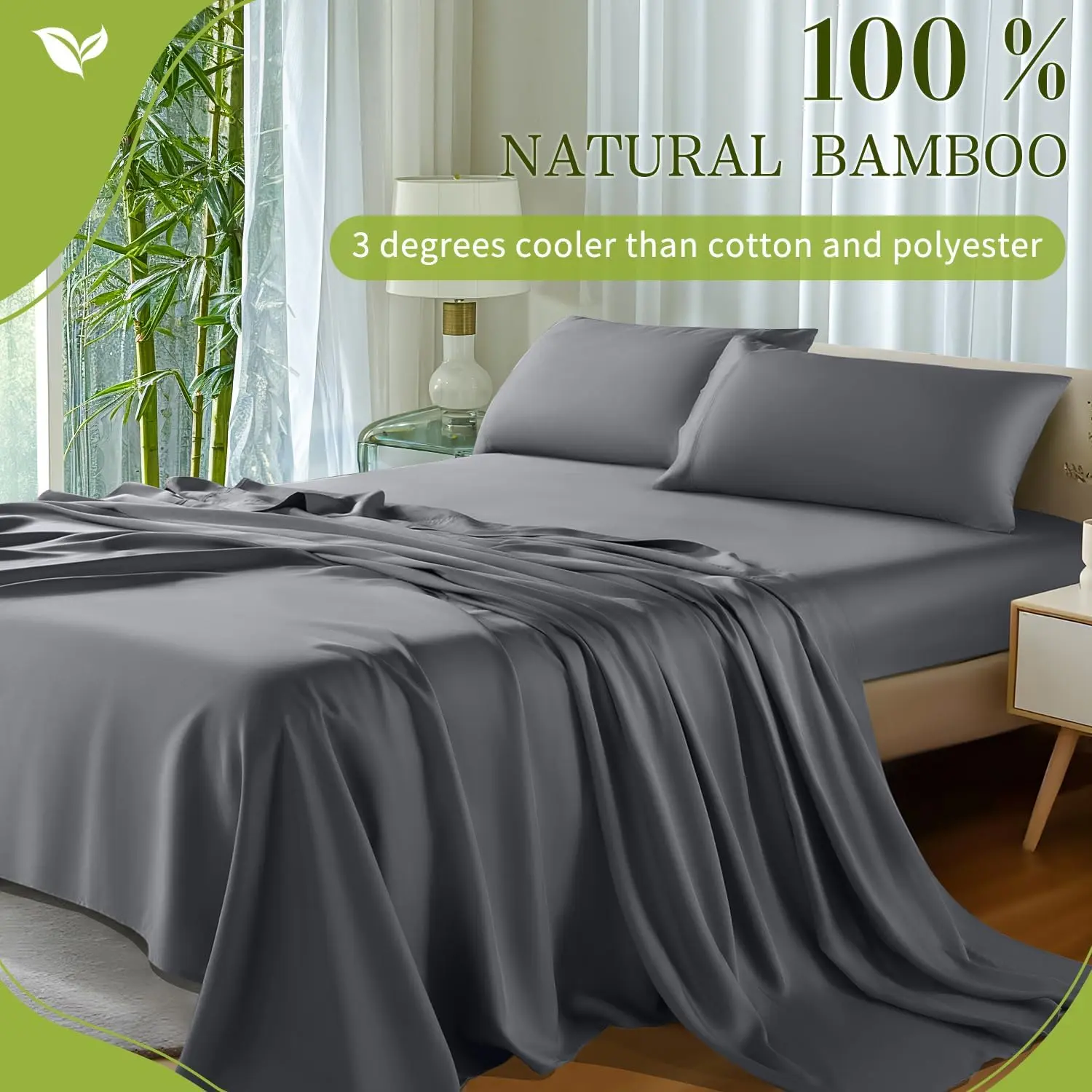 100% Bamboo- Dark Grey