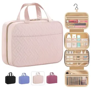 Ms. Pen- Travel Toiletry Bag Organizers, Baby Pink, Makeup Travel Bag for Toiletries with Hanging Hook, Water-Resistant