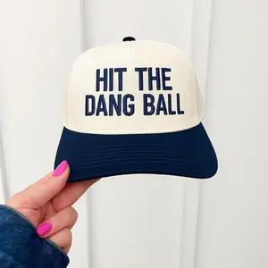 Embroidered Hit The Dang Ball Trucker Cap, Baseball Mom Cap