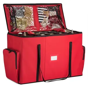 Zober Christmas Ornament Storage Box - Holds 73 Decorations with Removable Trays and Adjustable Compartments