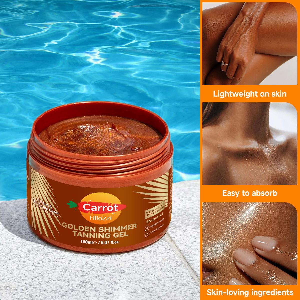 Tanning Gel – 5.07oz Fast Tan Accelerator for Outdoor Use | Moisturizing, Smooth Finish, Water-Resistant Body Care Radiant Moisturizer