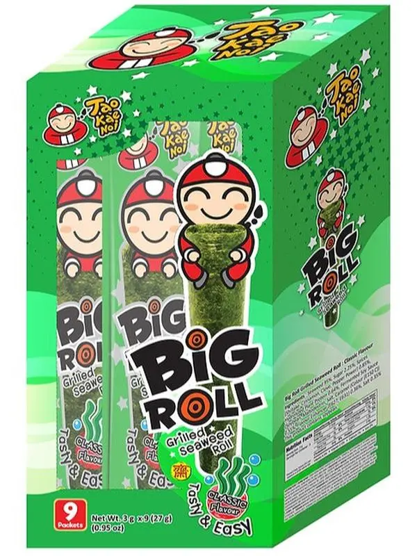 BIG ROLL: Grilled Seaweed Roll 9 Packets/ 22.5g (.79 OZ) BIG ROLL: Grilled Seaweed Roll 9 Packets/ 22.5g (.79 OZ)