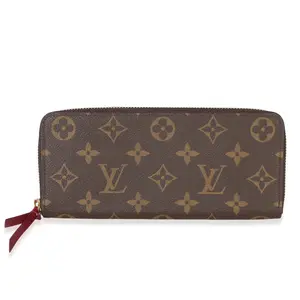 Pre-owned Louis Vuitton canvas Small Leather Goods NY154650 Fuschia Monogram Clemence Wallet
