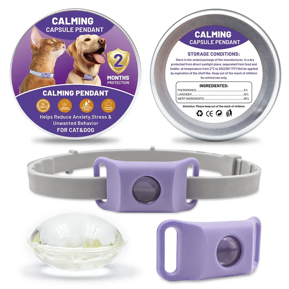 Dog Calm Clip and Airtag Protector, Natural Comfort Clasp with ID Tag Storage, Pet Anxiety Relief Pendant, Long-Lasting Daily Wear