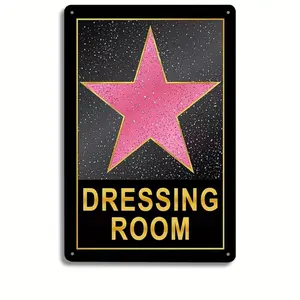 Aluminum Star Dressing Room Poster, 8x12 Inch Vibrant Girl Bedroom Decoration, Metal Tin Sign, Universal Setting, Not Plated