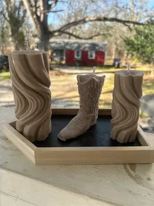 Cowboy Candles Set of 3 with Old Books Scent Rustic Country Feel Perfect Gift for Cowboys and Home Decor