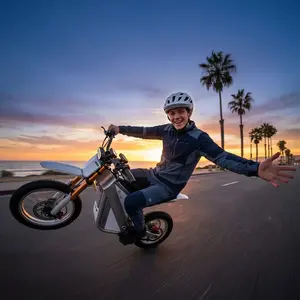TST GT63 2200W Peak Dirt Ebike | Suitable for Teens & Adults | 48V 22.5Ah Battery, 50 Miles Range | Top Speed up to 45 MPH | 14" / 12" Wheels | Off-Road Capable, Equipped with LED Headlight and Tail Light