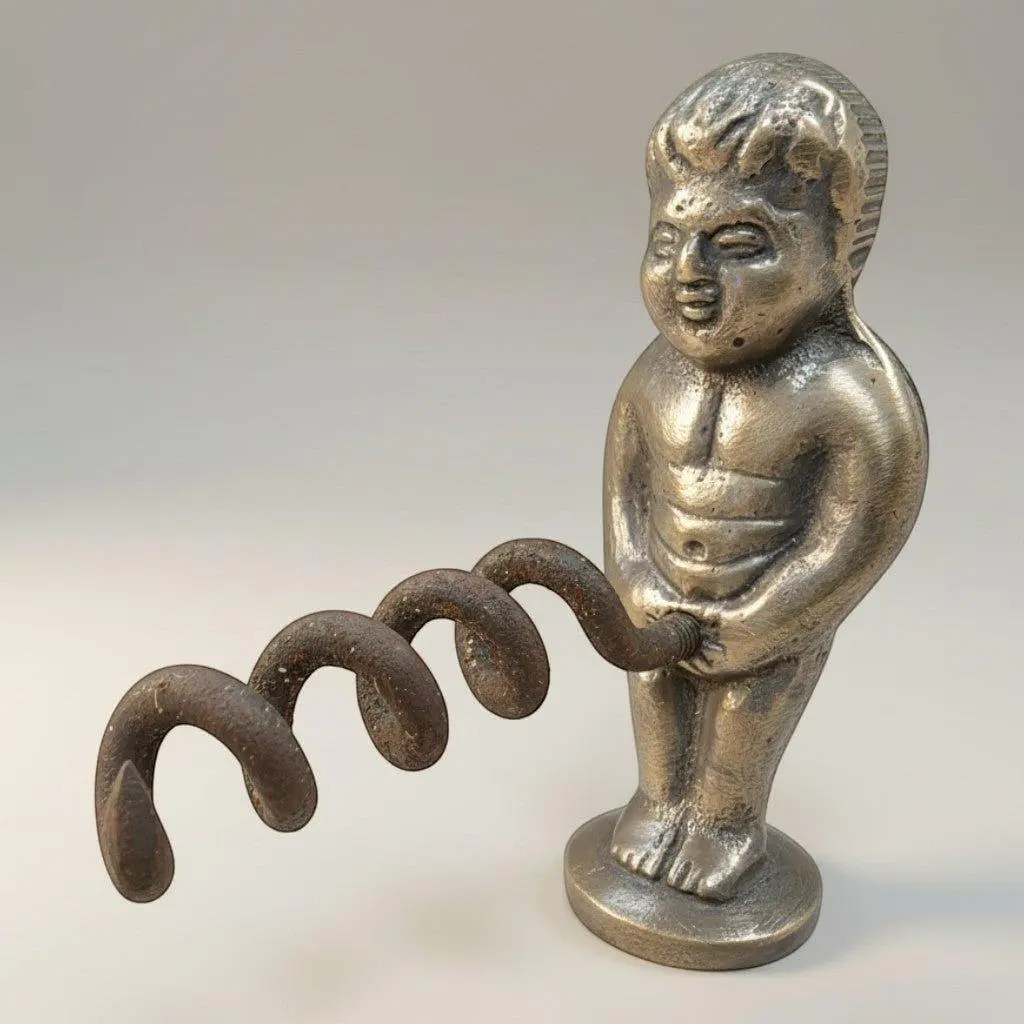 Naughty Boy Solid Brass Corkscrew
