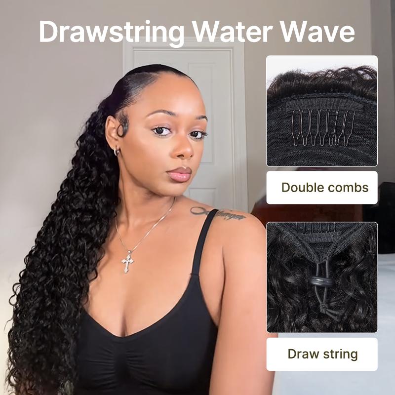 Frodio 100% Human Hair High-Density 10-Sec Ponytail Hairstyle Drawstring Ponytail Hair Extensions Ponytail Black Girls TikTokShopBlackFriday
