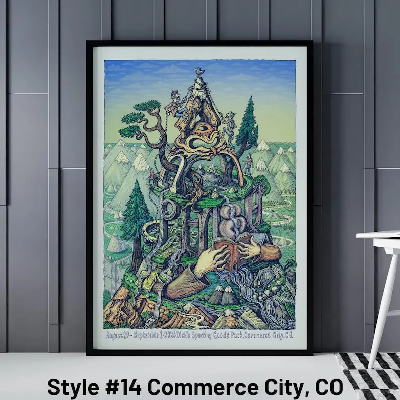 Phish All Gig Posters, Phish Dicks Sporting Goods Park Poster, Phish Commerce City, Mondegreen Poster, Las Vegas Sphere April 18-21 Poster