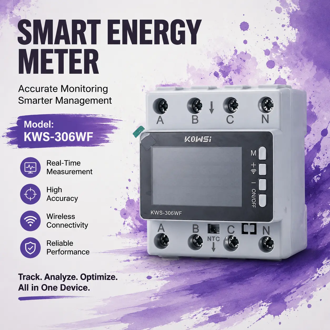 Wi-Fi Smart Circuit Breaker – Ideal for Rental Properties, Home Electrical Panels, Monitor Energy Usage & Protect Appliances from Voltage Fluctuations