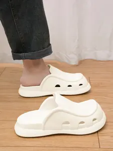 Men's Outdoor Sports Spring Summer New Hole Shoes Coconut Shoe Slippers Height Increasing Fashion Trend Thick Sole Anti-Slip Wear-Resistant