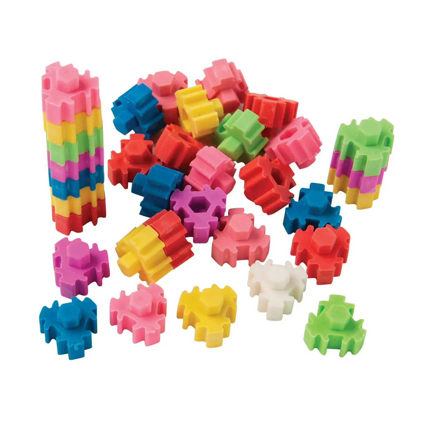 1/2" Bulk 144 Pc. Assorted Colors Stacking Mini Rubber Erasers