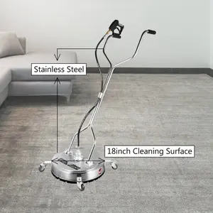 VEVOR Surface Cleaner 18 inch Flat Surface Cleaner for Pressure Washer 4000psi Pressure with 3/8 Quick Connector Surface Cleaner with Casters 10.5GPM Stainless Steel Rotating Rod 3 Nozzle for Patio