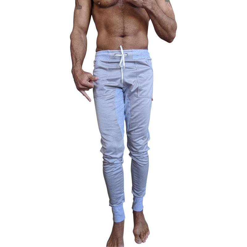 **Winter Edition** Performance-Luxe-Fleece Long Cuffed Jogger & Yoga Sweat Pants (Stainless Steel Grey)