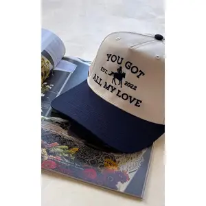 All My Love Hat Embroidered Trucker Cap Snapback Hat, Funny Hat, Dad Hat | Custom Color Adjustable Embroidered Dad Hat, Gift for him