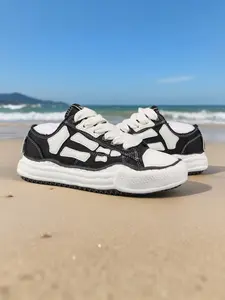 Unique Thick Sole Canvas Shoes, Low Top Casual Sneakers with Chunky Laces, Daily Wear Flatforms for All Seasons, Trainer