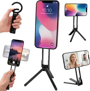 2026 Magnetic Phone Tripod Stand for iPhone - Aluminium Smartphone Mini Tripod Foldable Pocket Cell Phone Stand Magnet Quick Mount Compatible with iPhone 16 15 14 13 12 Magsafe
