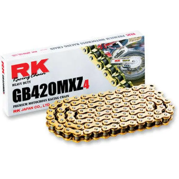RK 420 MXZ4 Heavy-Duty Motocross Chain – 120 & 134 Link | Honda Grom, Monkey, CRF110, KLX110