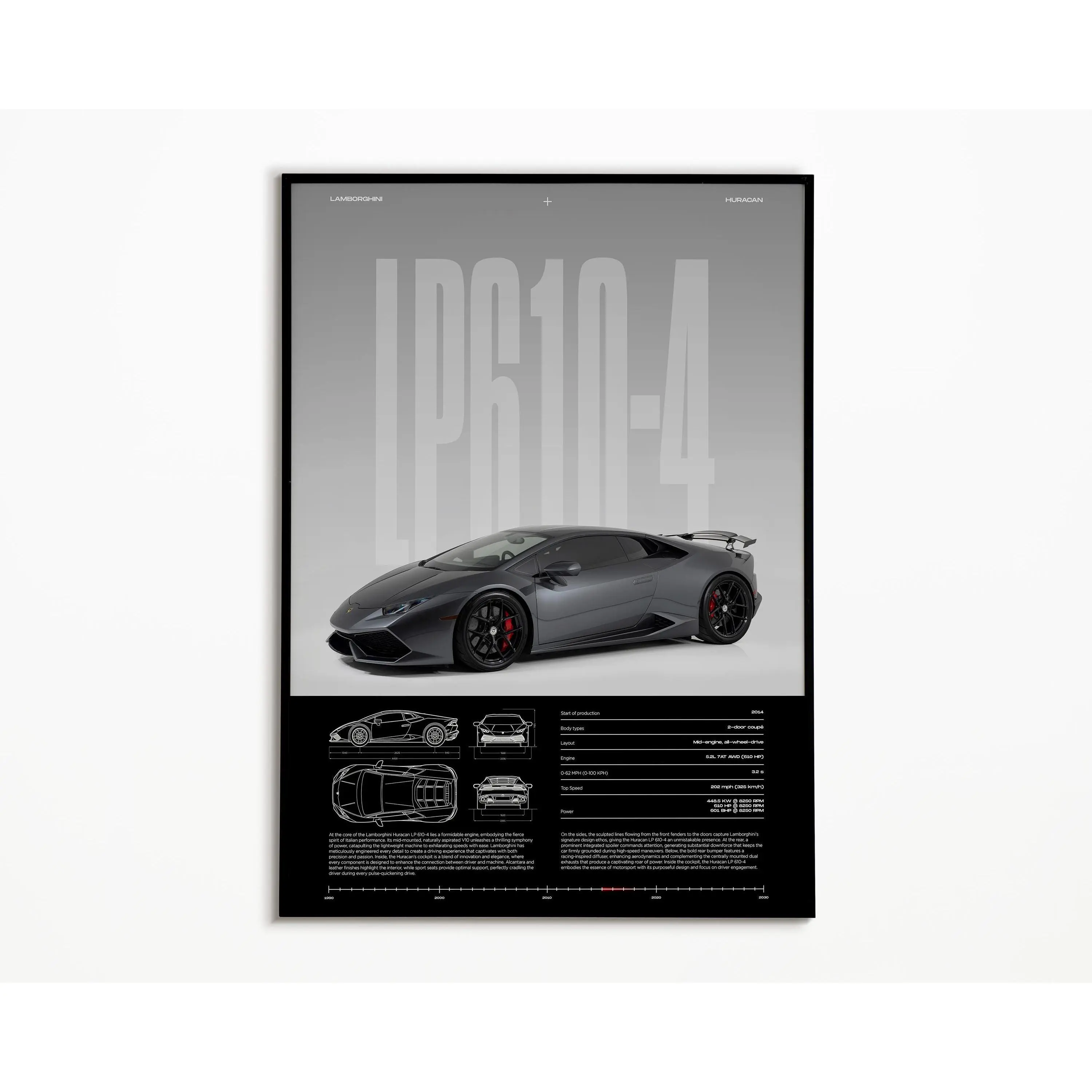 Lamborghini Huracan Poster No Frame | Physical Print | Hyper Car Poster | Super Car Print | Art Print Home Decor | Wall Decor