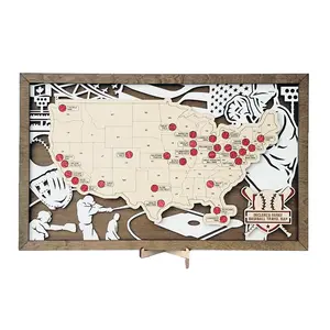 Baseball Stadium Map Tracker,  Baseball Trip Tracker, Ball Park Travel Map, Baseball Stadium Bucket List Map, Baseball Stadium Tracker - Lrg