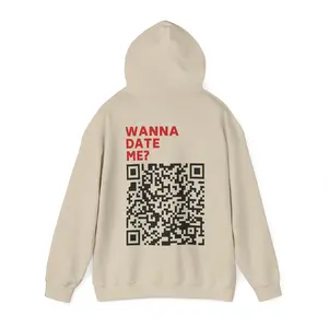 Wanna Date Me QR-Code Hoodie, Funny Hoodie, Gift For Her