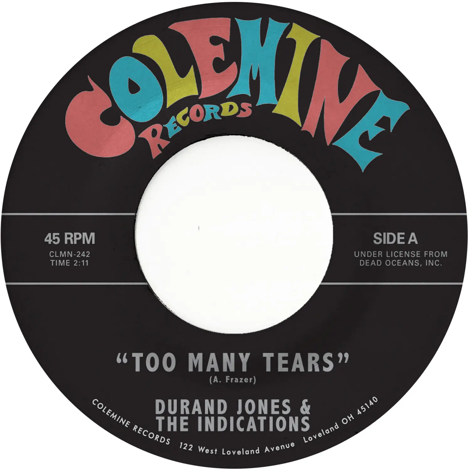 Durand Jones & The Indications - Too Many Tears / Cruisin' to the Parque - Sea Glass Blue  [7-INCH SINGLE VINYL RECORD] Blue, Colored Vinyl